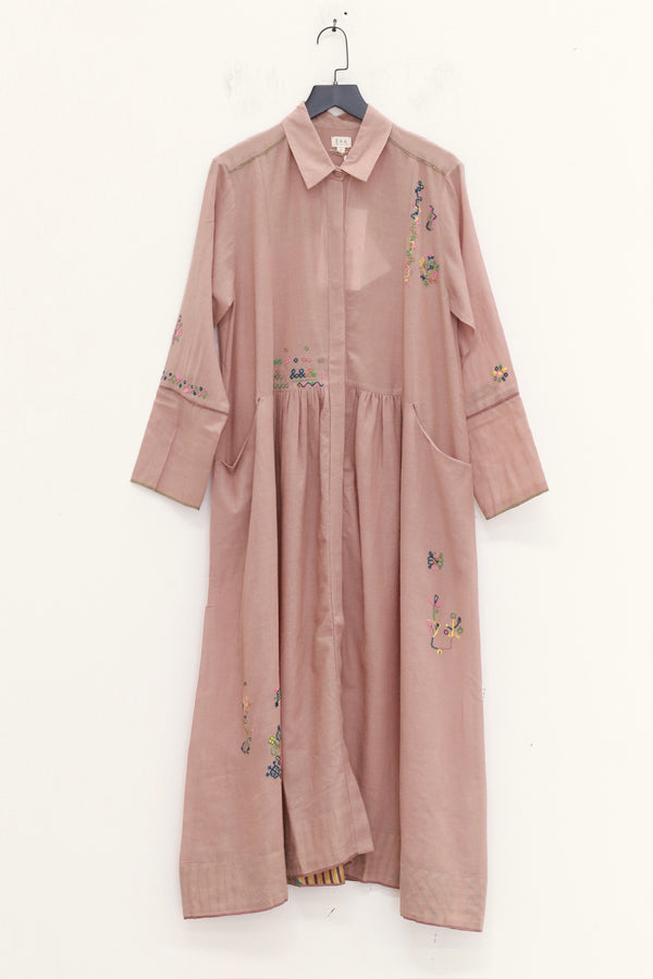 EKA 25 Autumn/Winter SOZNI Hand-embroidered Coat Dress EKA-AWLT/25/04/CHAUCER-BEIGE
